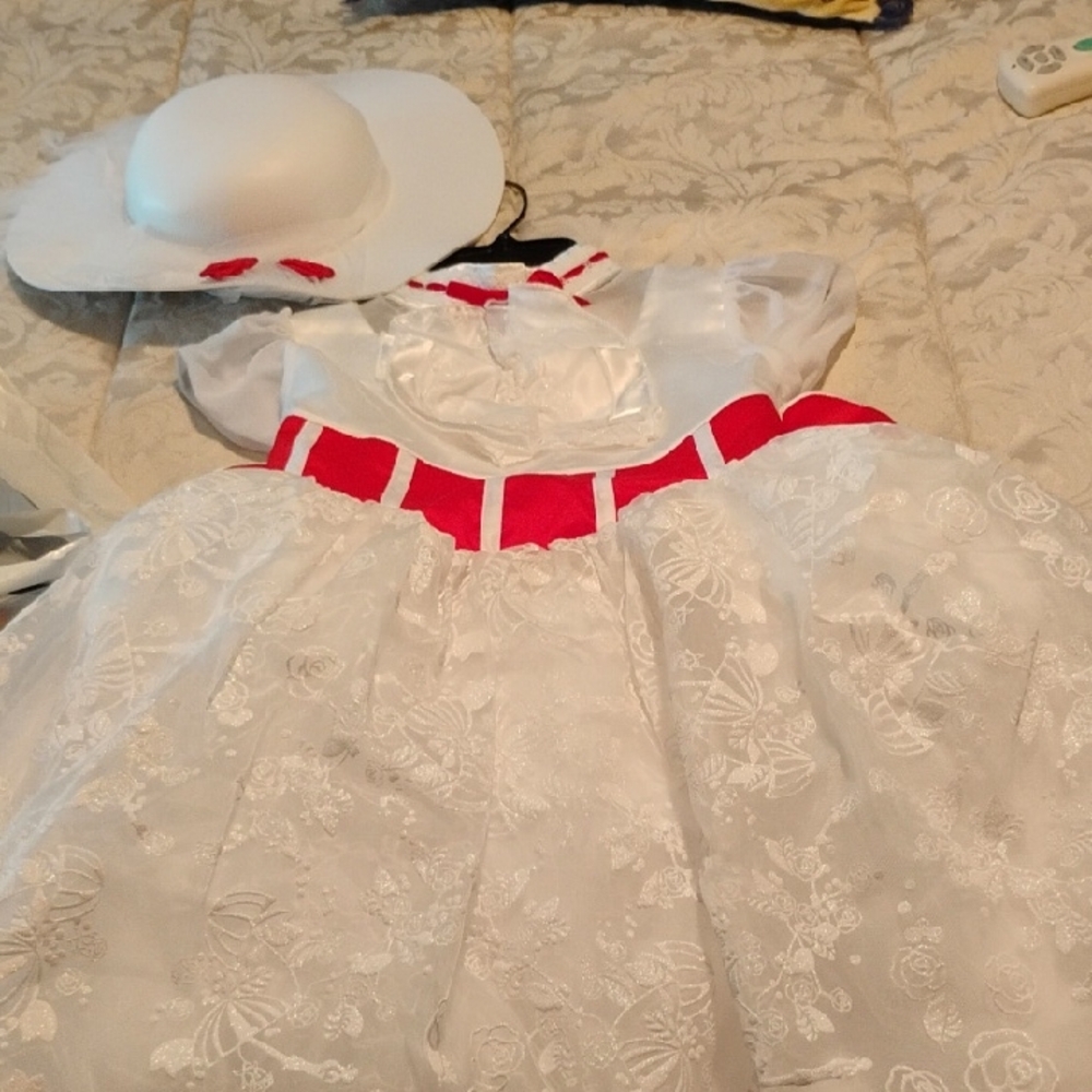 Disney's Mary Poppins White and Red Dress
